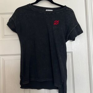 Peloton distressed super soft black xs small T-shirt like new